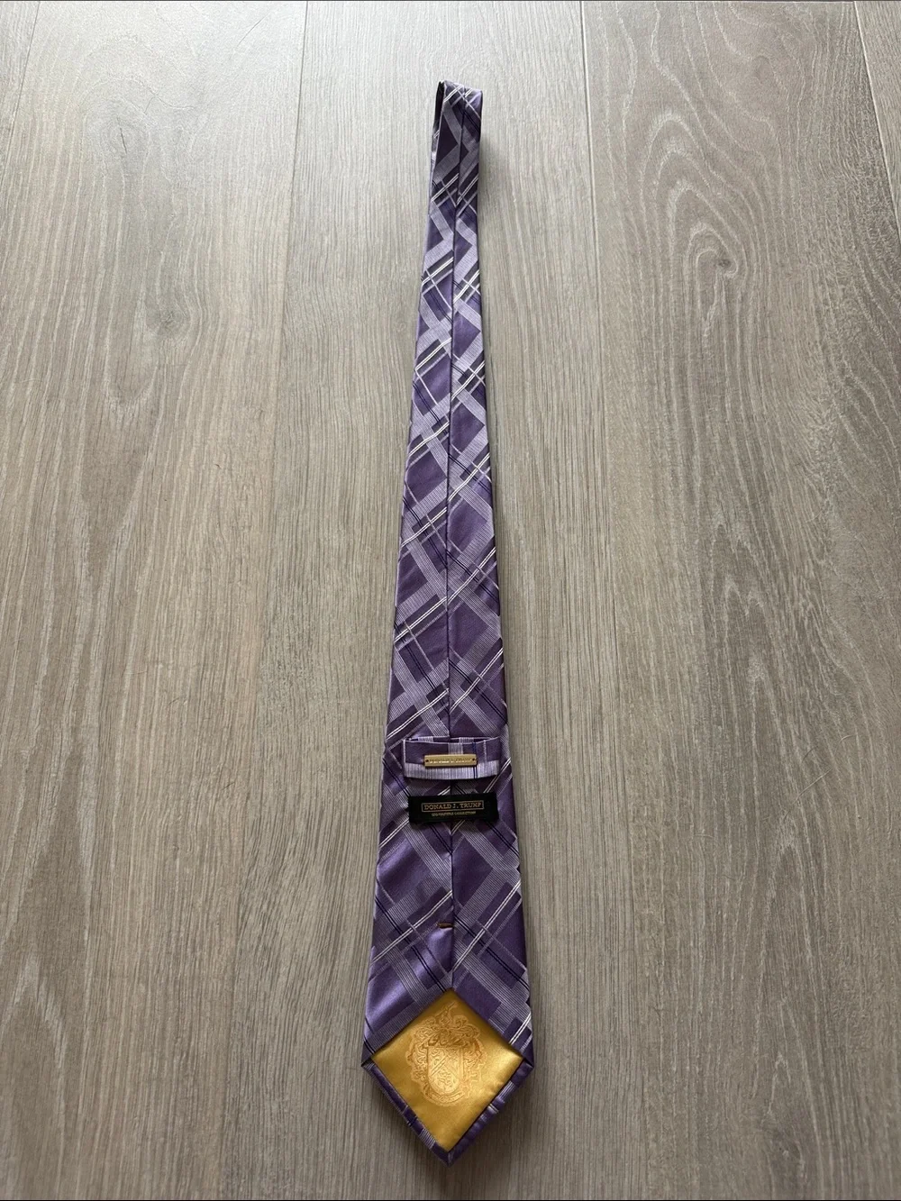 Men's Purple Plaid Tie - Modern Patterned Necktie